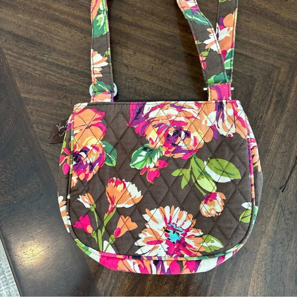 Vera Bradley Pink and Green Botanical Crossbody